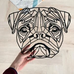 Vsepropejska Mops 4 dřevěná dekorace na zeď Rozměr (cm): 38 x 30