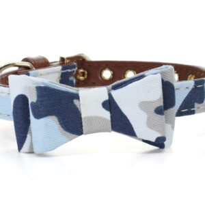 Vsepropejska Violeta obojek s motýlkem pro psa | 22 - 37 cm Barva: Modrá