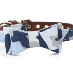 Vsepropejska Violeta obojek s motýlkem pro psa | 22 - 37 cm Barva: Modrá