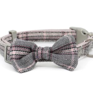 Vsepropejska Blodwin obojek s motýlek pro psa | 19 - 37 cm Barva: Šedá