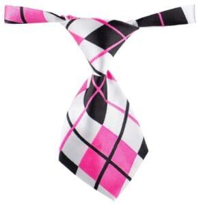 Vsepropejska Mary růžovo-bílá károvaná kravata pro psa