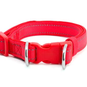 Vsepropejska Blanka obojek s podšívkou pro psa | 21 - 54 cm Barva: Červená