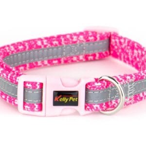 Vsepropejska Pied reflexní obojek pro psa | 20 - 68 cm Barva: Růžová