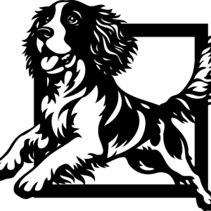 Vsepropejska Anglický špringeršpaněl 2 dřevěná dekorace na zeď Rozměr (cm): 38 x 33