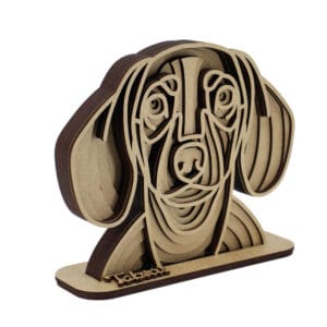 Vsepropejska Dřevěná 3D mandala psa se jménem Plemeno: Jezevčík