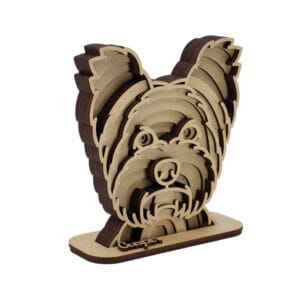 Vsepropejska Dřevěná 3D mandala psa se jménem Plemeno: Jorkšír