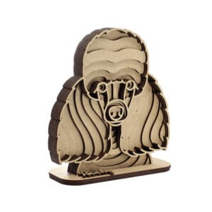 Vsepropejska Dřevěná 3D mandala psa se jménem Plemeno: Pudl