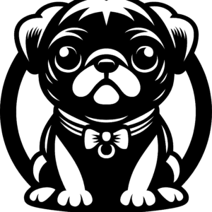 Vsepropejska Mops 5 dřevěná dekorace na zeď Rozměr (cm): 38 x 37