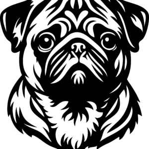 Vsepropejska Mops 5 dřevěná dekorace na zeď Rozměr (cm): 38 x 34