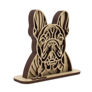 Vsepropejska Dřevěná 3D mandala psa se jménem Plemeno: Fr. buldoček