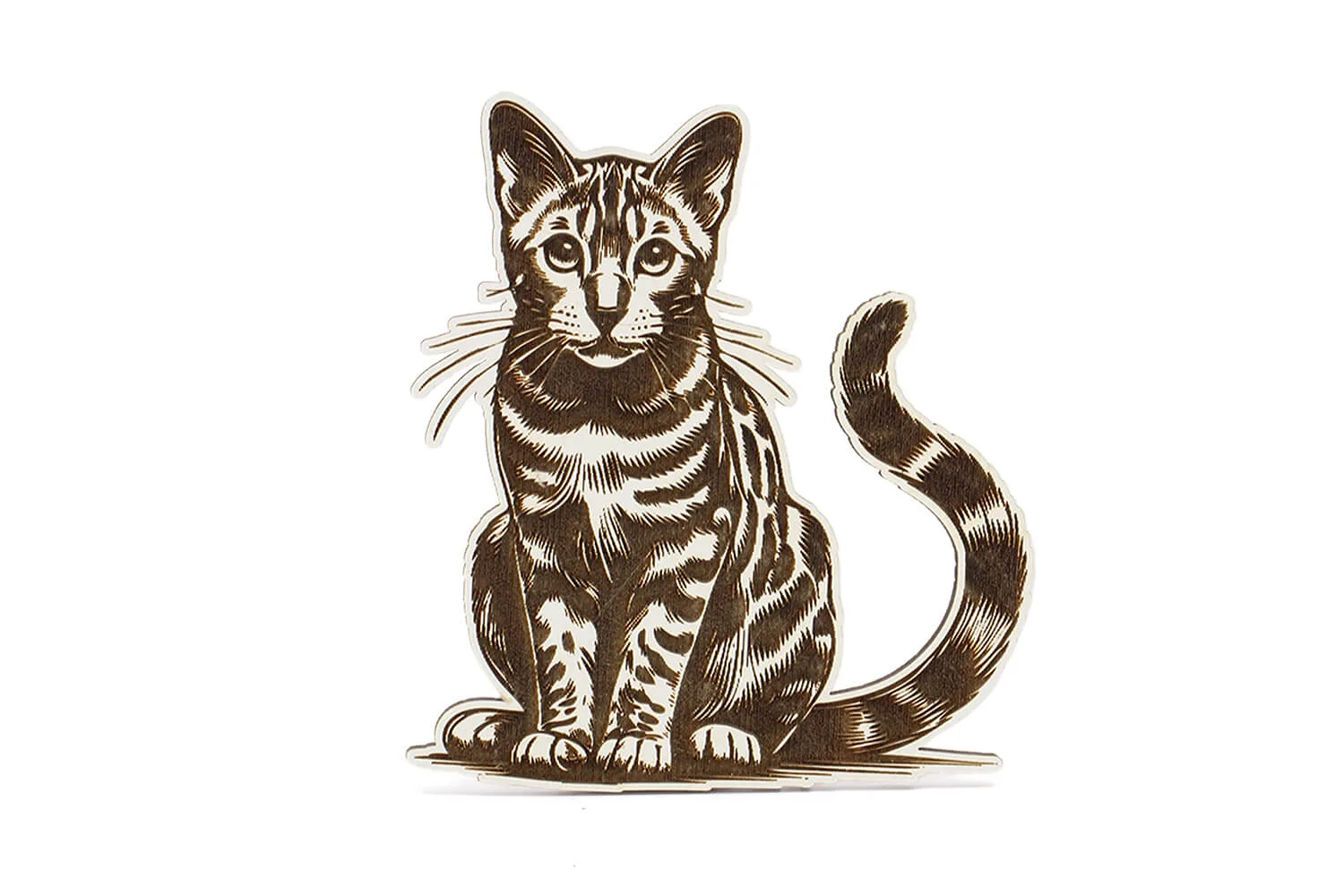 Vsepropejska Gravírovaný magnet ve tvaru kočky Barva: Bílá