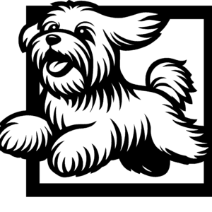 Vsepropejska Maltézský psík 4 dřevěná dekorace na zeď Rozměr (cm): 38 x 36