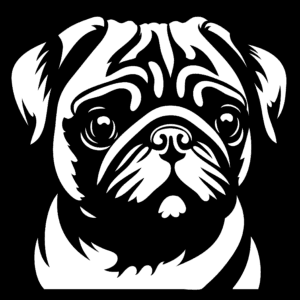 Vsepropejska Mops 5 dřevěná dekorace na zeď Rozměr (cm): 38 x 38