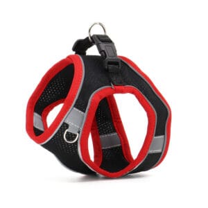 Vsepropejska Neve postroj pro psa s vodítkem | 22 – 46 cm Barva: Černo-červená