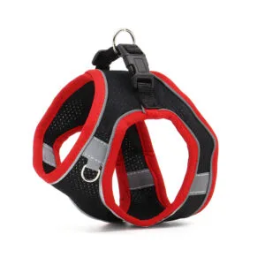Vsepropejska Neve postroj pro psa s vodítkem | 22 – 46 cm Barva: Černo-červená
