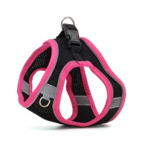 Vsepropejska Neve postroj pro psa s vodítkem | 22 – 46 cm Barva: Černo-růžová