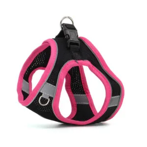 Vsepropejska Neve postroj pro psa s vodítkem | 22 – 46 cm Barva: Černo-růžová