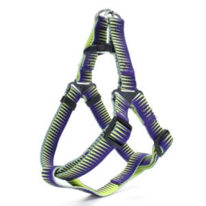 Vsepropejska Alsa fialovo - žlutý postroj pro psa Velikost: Obvod hrudníku 46 - 70 cm