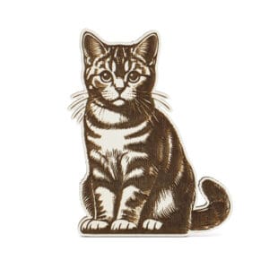 Vsepropejska Gravírovaný magnet ve tvaru kočky Barva: Bílá