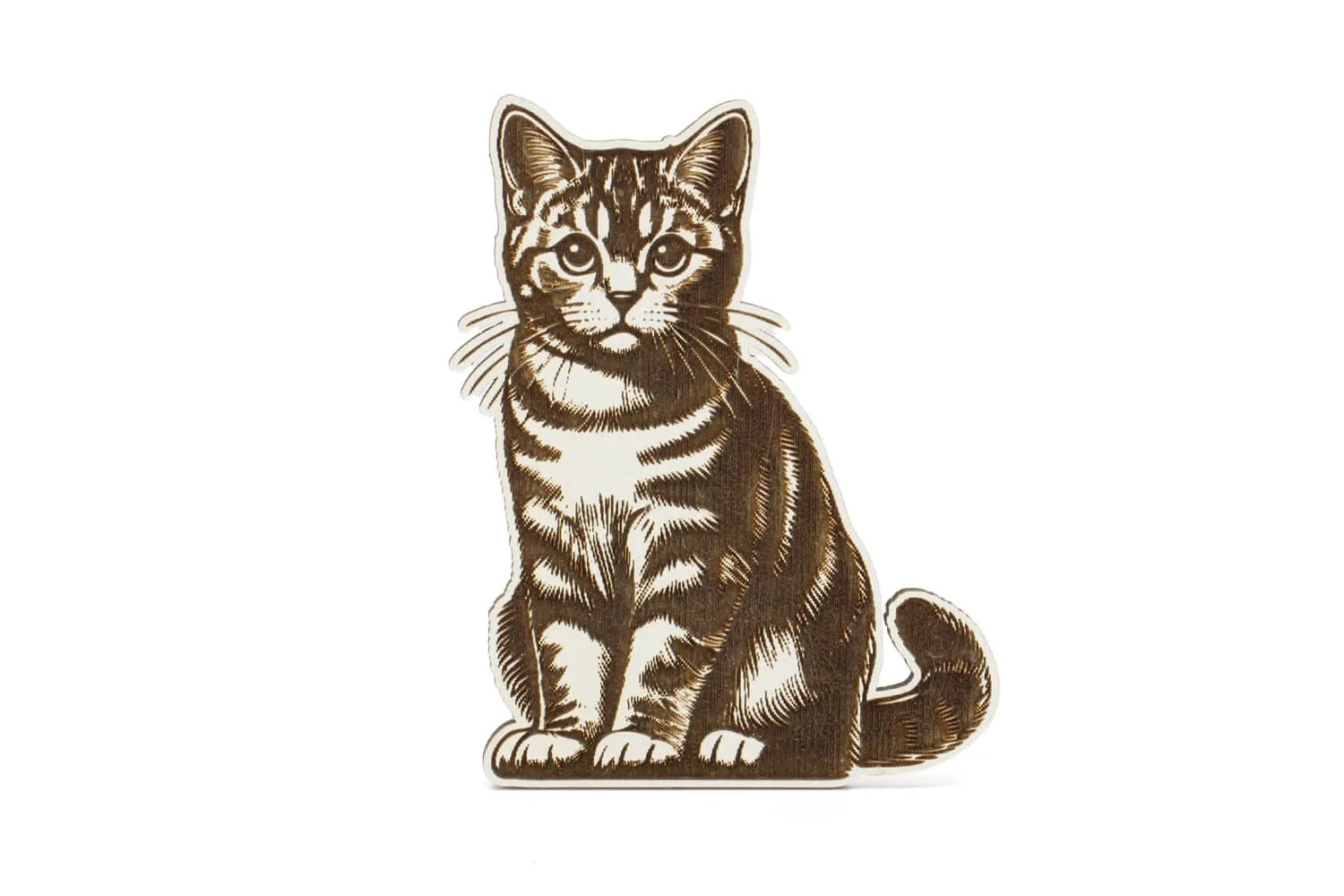 Vsepropejska Gravírovaný magnet ve tvaru kočky Barva: Bílá