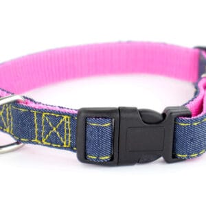 Vsepropejska Jeans obojek pro psa | 22 – 47 cm Barva: Růžová