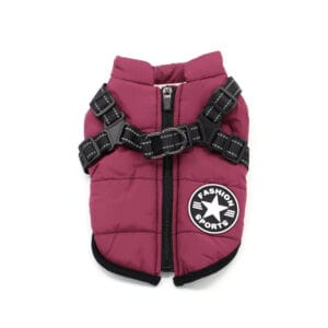 Vsepropejska Achar zimní bunda pro psa s postrojem Barva: Fialová