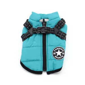 Vsepropejska Achar zimní bunda pro psa s postrojem Barva: Modrá