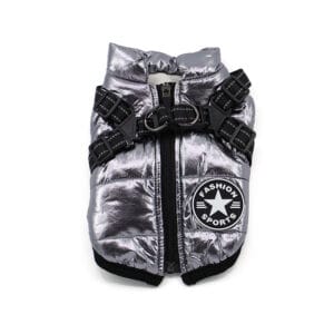 Vsepropejska Achar zimní bunda pro psa s postrojem Barva: Šedá