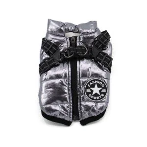 Vsepropejska Achar zimní bunda pro psa s postrojem Barva: Šedá