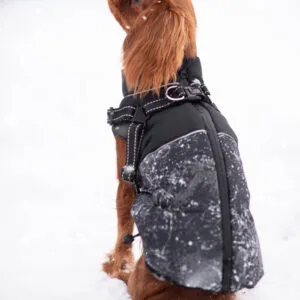 Vsepropejska Adon zimní bunda pro psa s postrojem Barva: Černá