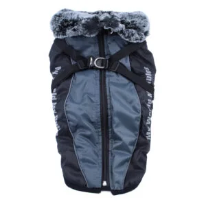 Vsepropejska Mansi zimní bunda pro psa s postrojem Barva: Šedá