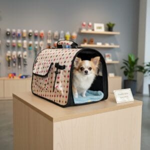 Vsepropejska Rendy taška pro psa s puntíky Barva: Béžová