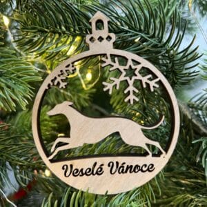 Vsepropejska Vánoční baňka s chrtem – ozdoba na stromeček Typ: Baňka 5