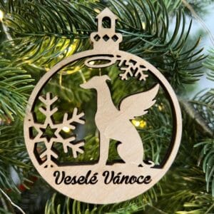 Vsepropejska Vánoční baňka s chrtem – ozdoba na stromeček Typ: Baňka 6