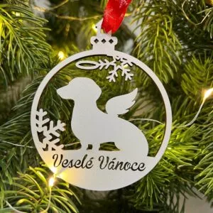 Vsepropejska Vánoční baňka s jezevčíkem – ozdoba na stromeček Typ: Baňka 2