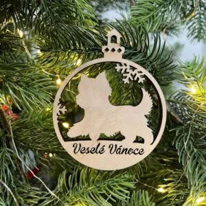 Vsepropejska Vánoční baňka s jorkšírským teriérem – ozdoba na stromeček Typ: Baňka 5