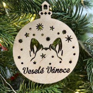 Vsepropejska Vánoční baňka s německým ovčákem – ozdoba na stromeček Typ: Baňka 7