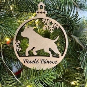 Vsepropejska Vánoční baňka s pitbullem – ozdoba na stromeček Typ: Baňka 5