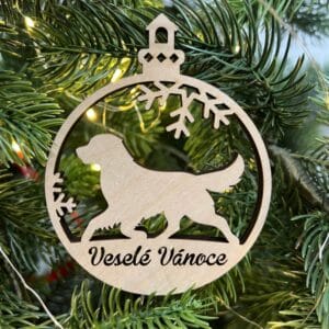 Vsepropejska Vánoční baňka s zlatý retriever – ozdoba na stromeček Typ: Baňka 5