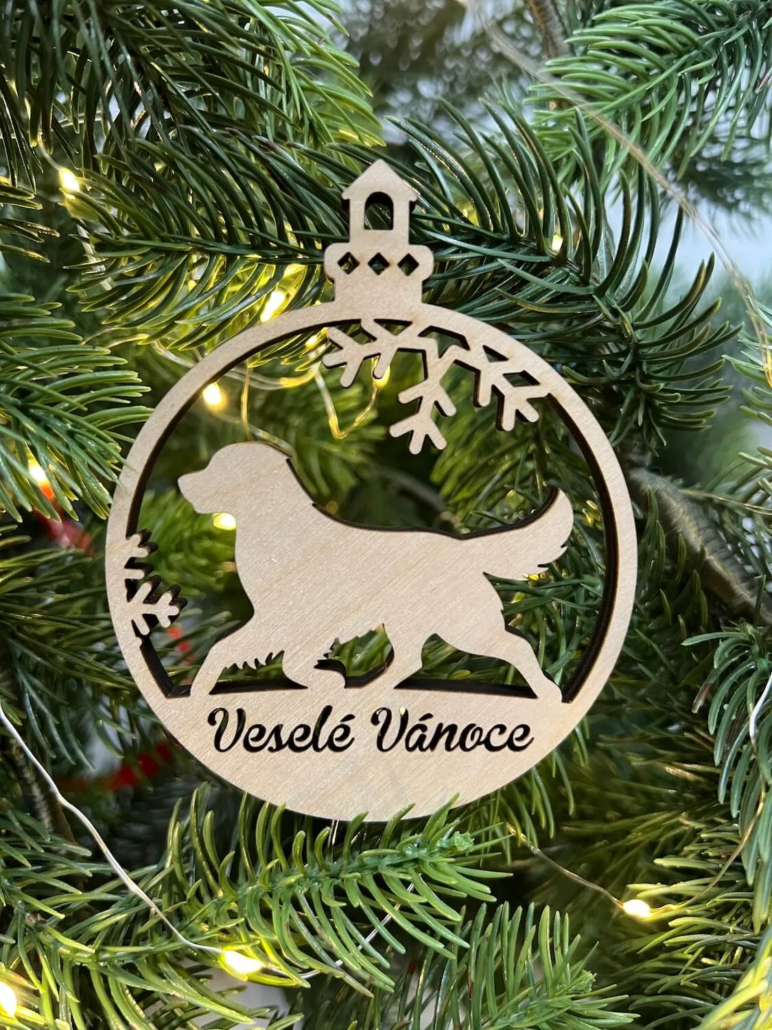 Vsepropejska Vánoční baňka s zlatý retriever – ozdoba na stromeček Typ: Baňka 5