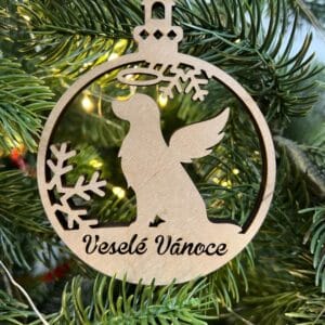 Vsepropejska Vánoční baňka s zlatý retriever – ozdoba na stromeček Typ: Baňka 6