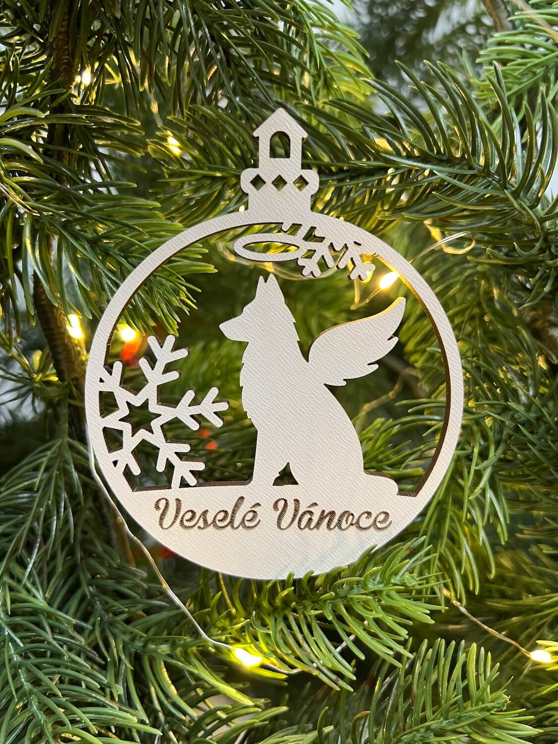 Vsepropejska Vánoční baňka s německým ovčákem – ozdoba na stromeček Typ: Baňka 3