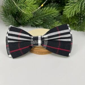 Vsepropejska Louis károvaný motýlek pro psa na obojek Barva: Černá