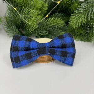 Vsepropejska Louis károvaný motýlek pro psa na obojek Barva: Černo-modrá