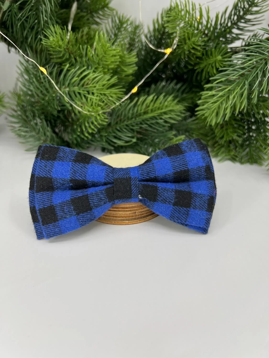 Vsepropejska Louis károvaný motýlek pro psa na obojek Barva: Černo-modrá