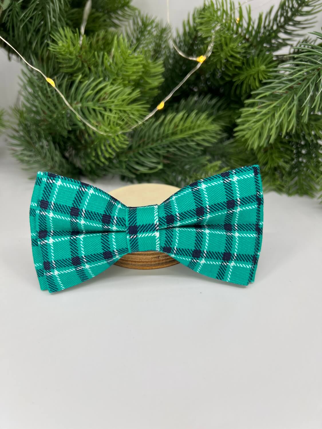 Vsepropejska Louis károvaný motýlek pro psa na obojek Barva: Tyrkysová