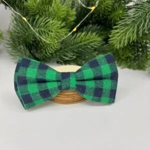 Vsepropejska Louis károvaný motýlek pro psa na obojek Barva: Zelená