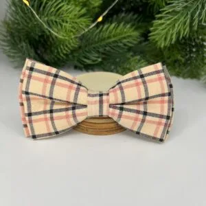 Vsepropejska Louis károvaný motýlek pro psa na obojek Barva: Žlutá