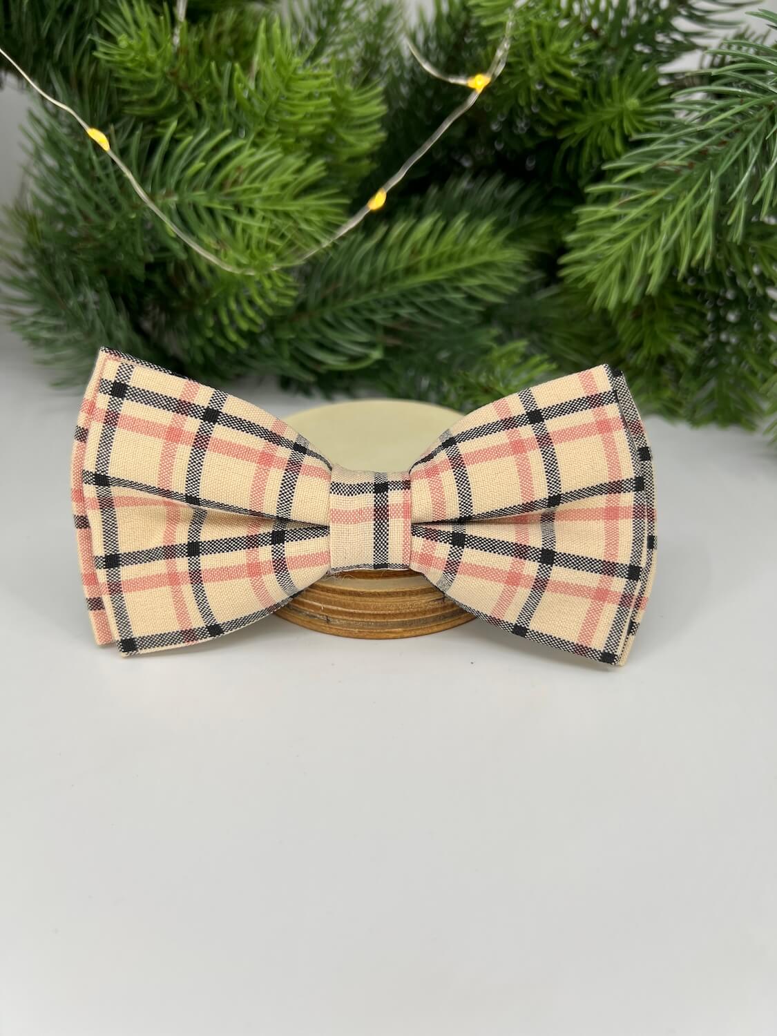 Vsepropejska Louis károvaný motýlek pro psa na obojek Barva: Žlutá