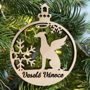 Vsepropejska Vánoční baňka s chrtem – ozdoba na stromeček Typ: Baňka 6